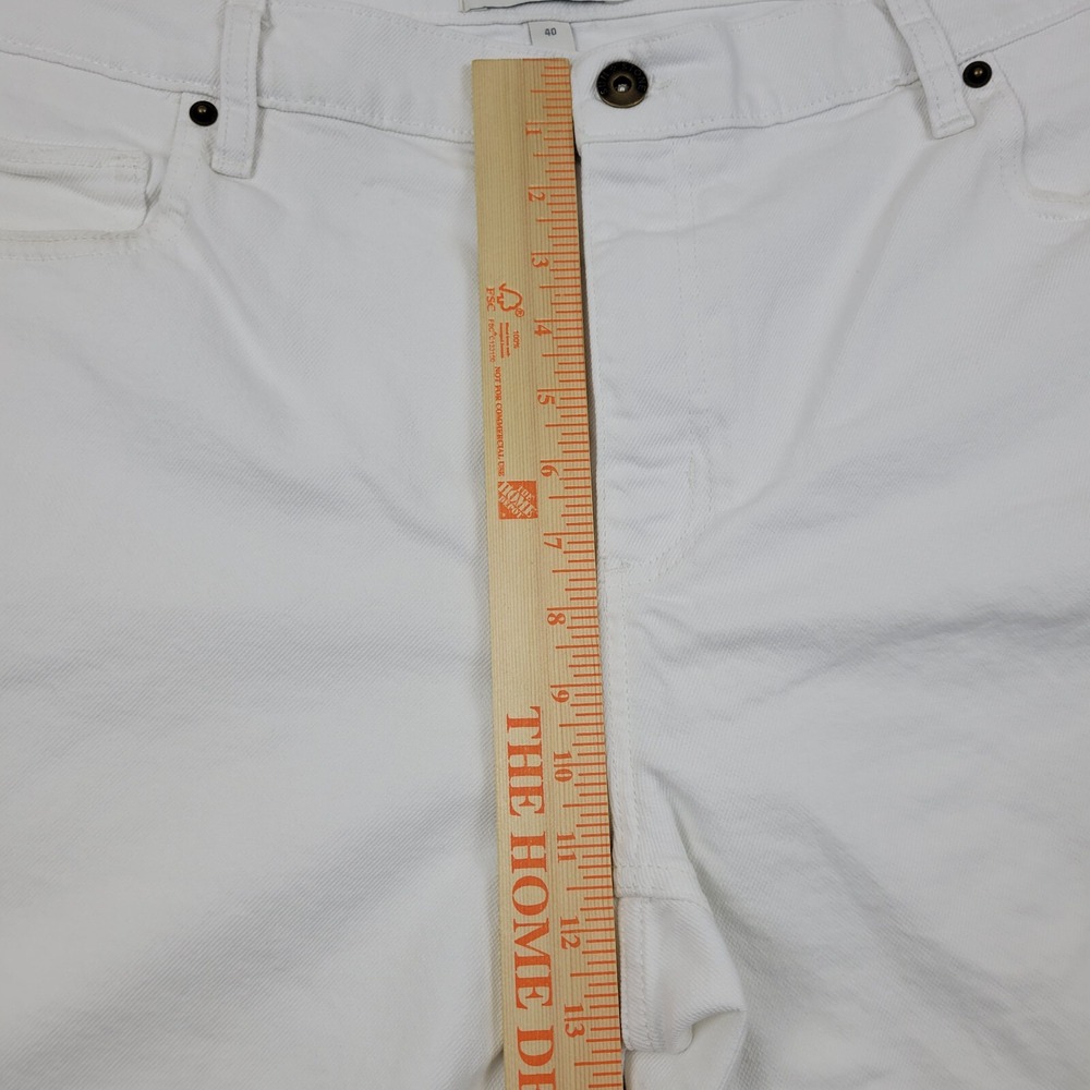 Sun Stone Cuffed Denim Shorts Mens 40 White Stretch Cotton Blend 7.5" Inseam - Picture 3 of 8